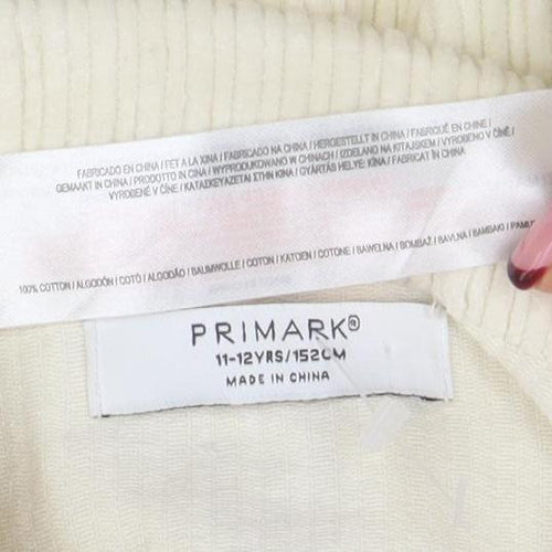 Primark Girls Ivory Corduroy Shirt Jacket 11-12 Years Button Front