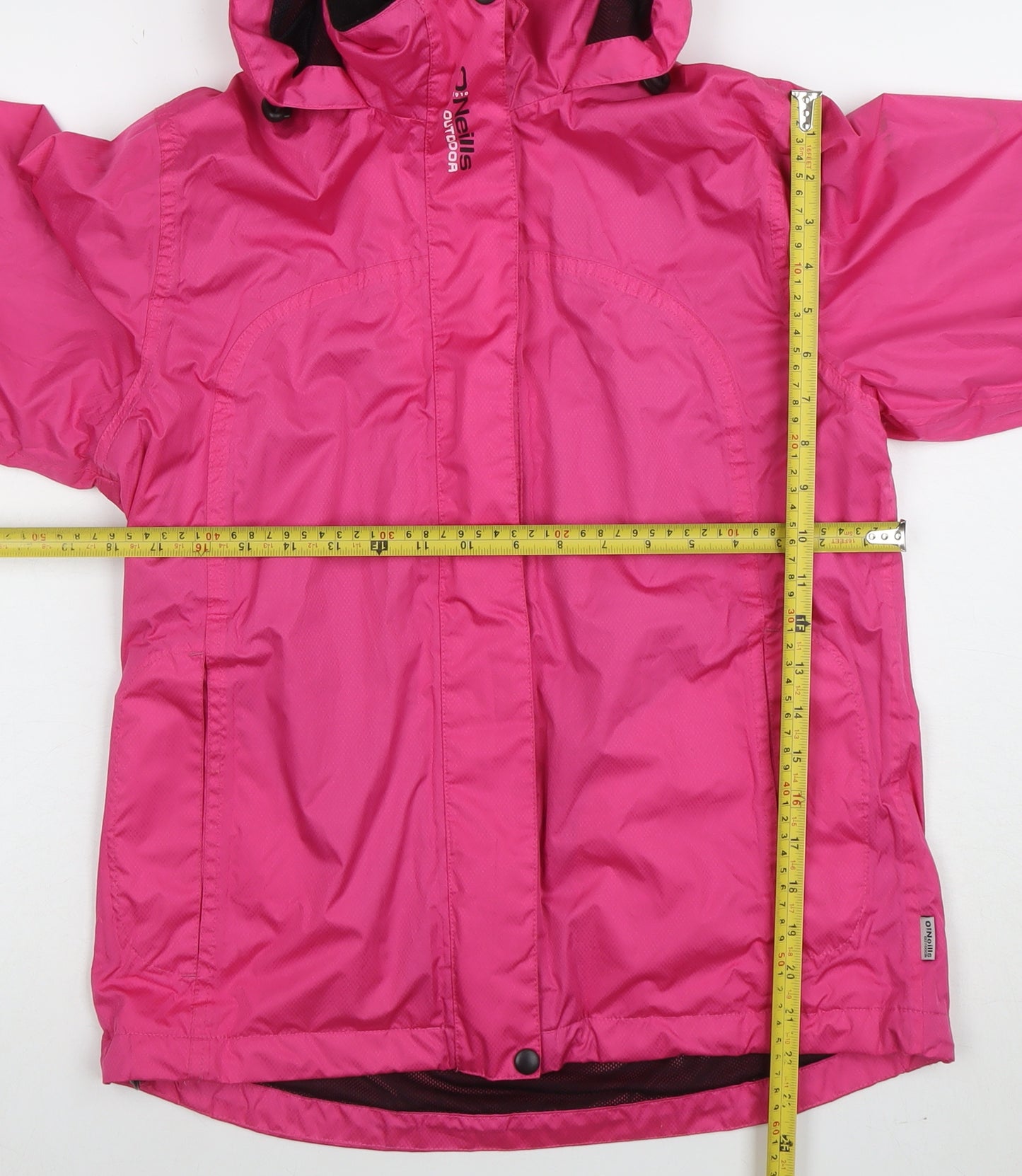 O'Neills Womens Pink Waterproof Outdoor Rain Jacket Size 12