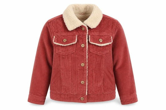 Next Girls Red Corduroy Sherpa Lined Jacket 8 Years Winter Casual Coat