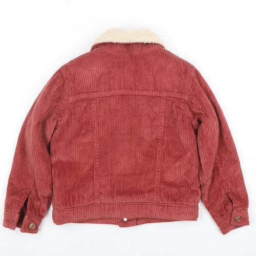 Next Girls Red Corduroy Sherpa Lined Jacket 8 Years Winter Casual Coat