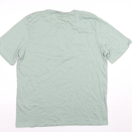 Jack & Jones Mens Green 2XL Graphic Logo Cotton T-Shirt