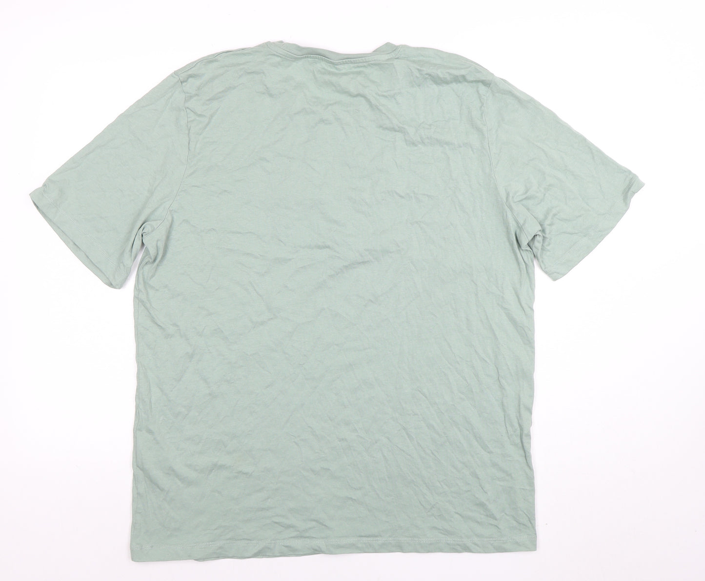 Jack & Jones Mens Green 2XL Graphic Logo Cotton T-Shirt