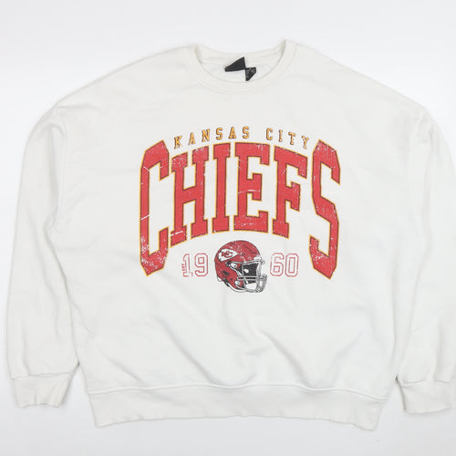 Primark NFL Kansas City Chiefs White Sweatshirt Women M Cotton Blend