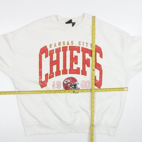 Primark NFL Kansas City Chiefs White Sweatshirt Women M Cotton Blend