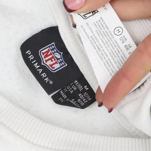 Primark NFL Kansas City Chiefs White Sweatshirt Women M Cotton Blend