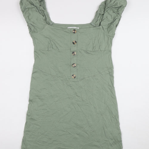 ASOS Women’s Green Short Sleeve Button Mini Dress UK 12