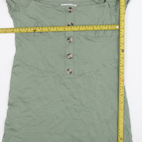 ASOS Women’s Green Short Sleeve Button Mini Dress UK 12
