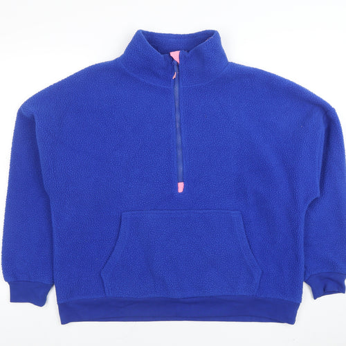 Dunnes Women Blue 1/2 Zip Fleece Sweatshirt M