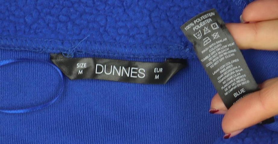Dunnes Women Blue 1/2 Zip Fleece Sweatshirt M
