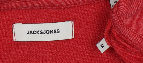 Jack & Jones Mens Red Full Zip Hoodie Size M Regular Fit