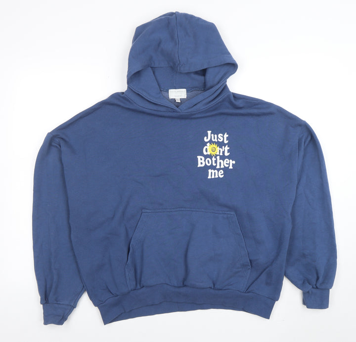 Pull&Bear Teen Blue Graphic Pullover Hoodie Size M