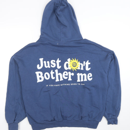 Pull&Bear Teen Blue Graphic Pullover Hoodie Size M