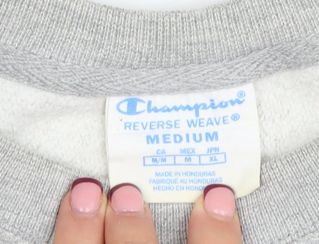 Champion Men's Grey Reverse Weave Pullover Sweatshirt Medium