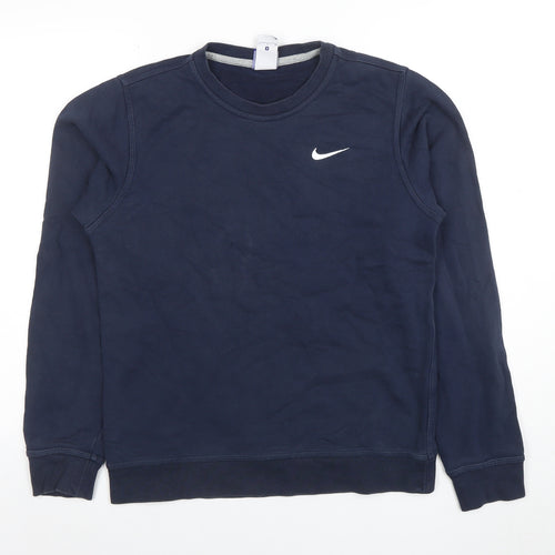 Nike Women’s Navy Blue Small Pullover Sweatshirt Crew Neck Cotton