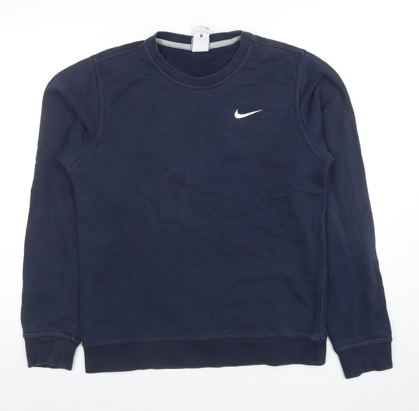 Nike Women’s Navy Blue Small Pullover Sweatshirt Crew Neck Cotton