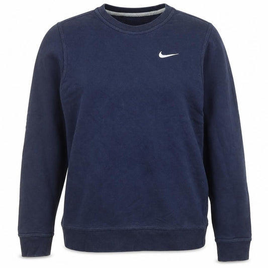 Front view of Nike Women’s Navy Blue Small Pullover Sweatshirt Crew Neck Cotton