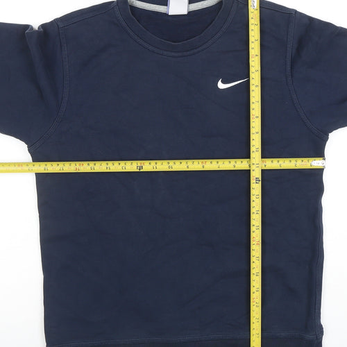 Nike Women’s Navy Blue Small Pullover Sweatshirt Crew Neck Cotton