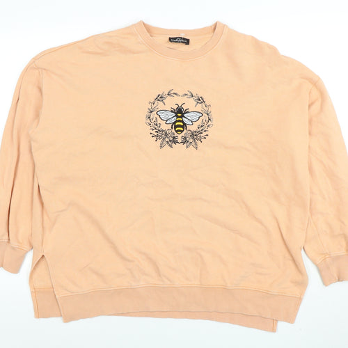 This Unfolded Women’s Beige Bee Embroidered Cotton Sweatshirt UK 12