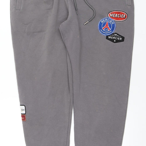 Mercier Men's Grey XL Jogger Sweatpants with Patches