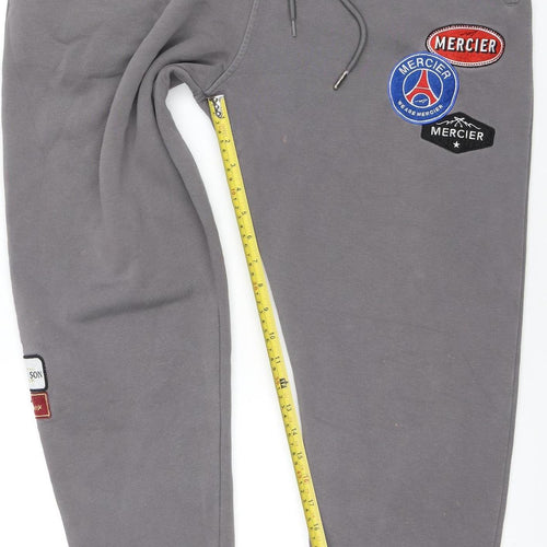 Mercier Men's Grey XL Jogger Sweatpants with Patches