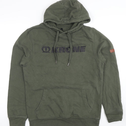 Krone Men's Green Pullover Hoodie Small Regular Fit Graphic Logo