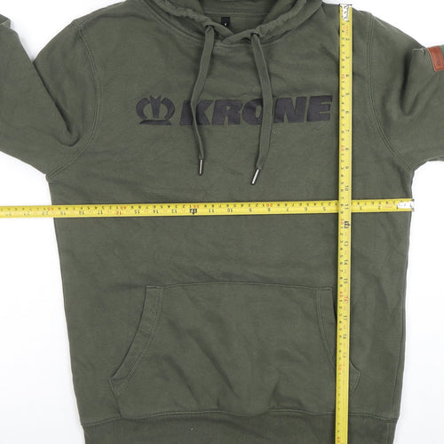Krone Men's Green Pullover Hoodie Small Regular Fit Graphic Logo