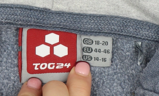 TOG24 Women's Blue Full Zip Hoodie Size 18-20 Cotton Blend