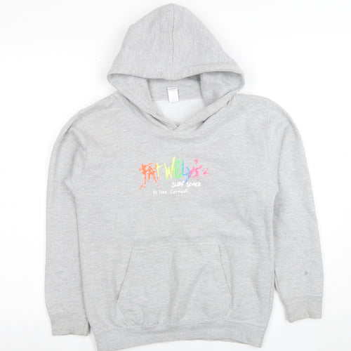 Fat Willy’s Surf Shack Boys Grey Hoodie L (9-11 Years) Just Hoods Cotton Blend