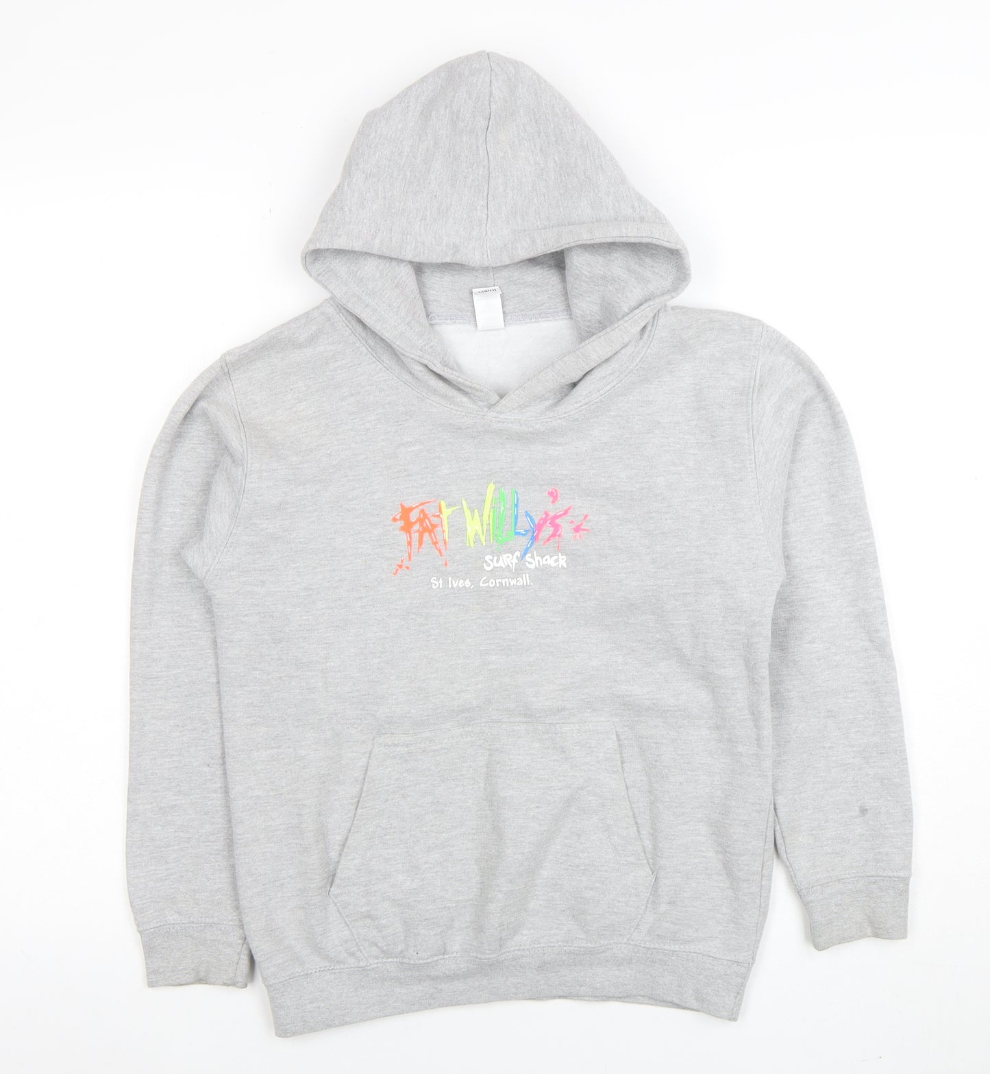 Fat Willy’s Surf Shack Boys Grey Hoodie L (9-11 Years) Just Hoods Cotton Blend