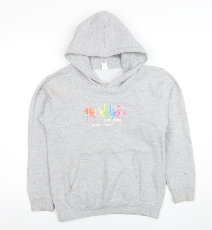 Fat Willy’s Surf Shack Boys Grey Hoodie L (9-11 Years) Just Hoods Cotton Blend