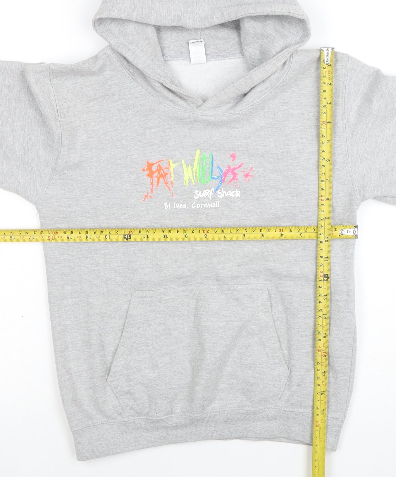Fat Willy’s Surf Shack Boys Grey Hoodie L (9-11 Years) Just Hoods Cotton Blend