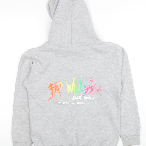 Fat Willy’s Surf Shack Boys Grey Hoodie L (9-11 Years) Just Hoods Cotton Blend
