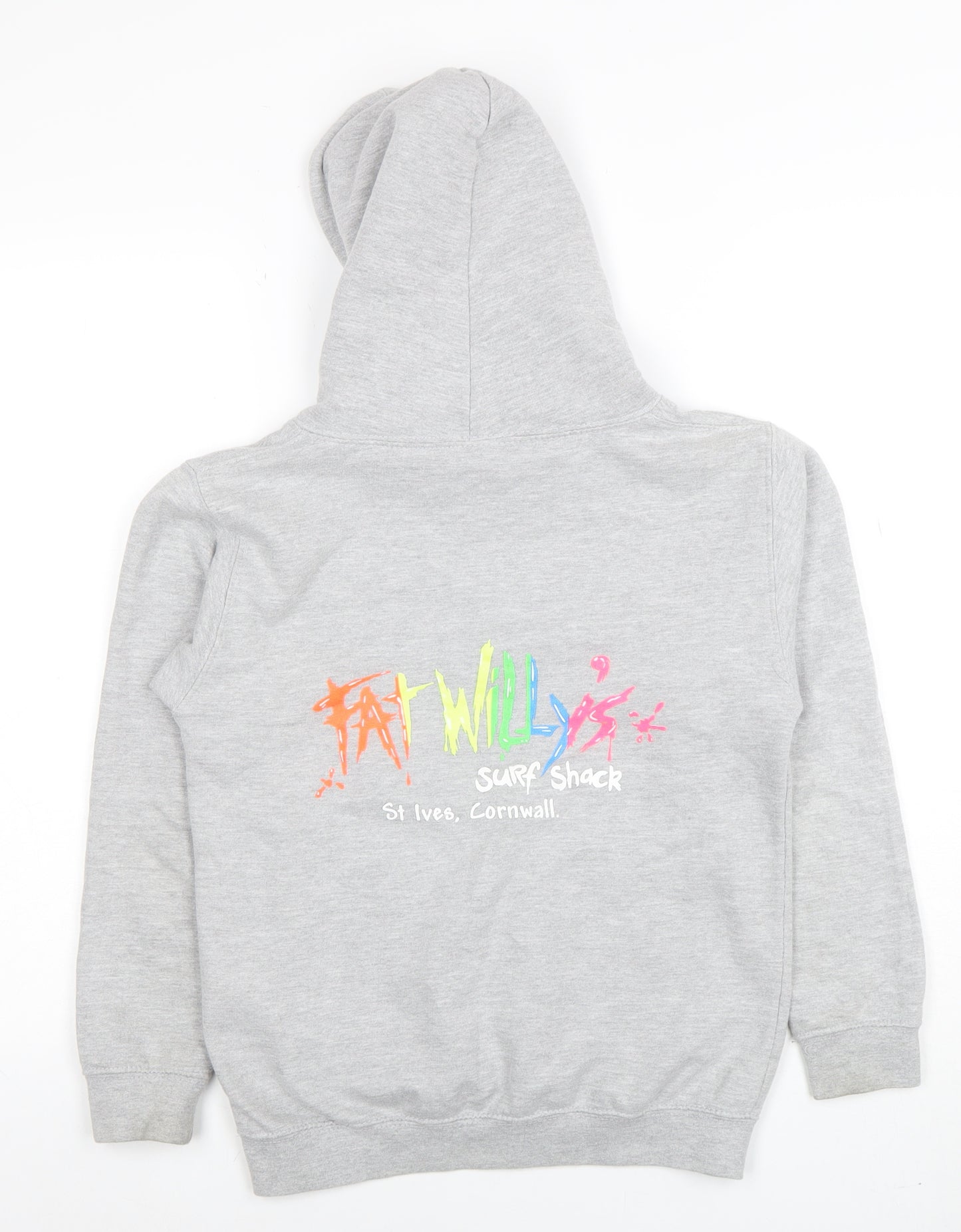 Fat Willy’s Surf Shack Boys Grey Hoodie L (9-11 Years) Just Hoods Cotton Blend