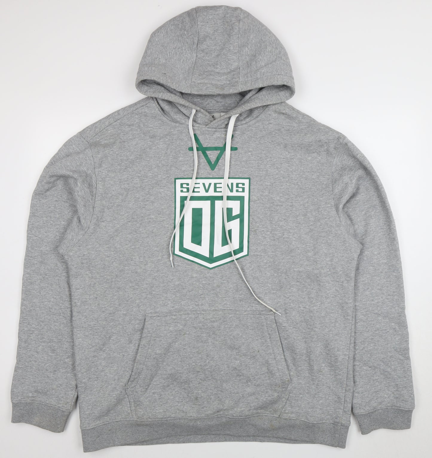 Oxen Mens Grey XL Pullover Hoodie Rugby Sevens Logo Sweatshirt