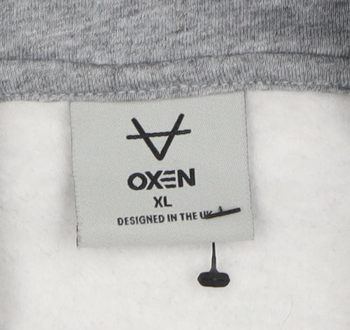 Oxen Mens Grey XL Pullover Hoodie Rugby Sevens Logo Sweatshirt