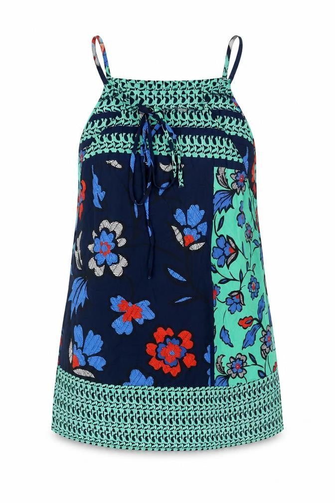 Front view of Next Women's Multicoloured Floral Halter Camisole Tank Top, size 12