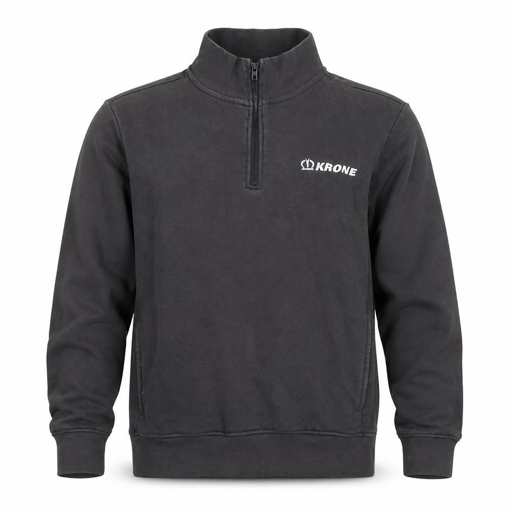 Front view of Tee Jays Men's Black 1/4 Zip Pullover Sweatshirt M