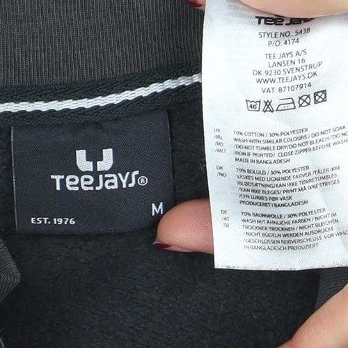 Tee Jays Men's Black 1/4 Zip Pullover Sweatshirt M