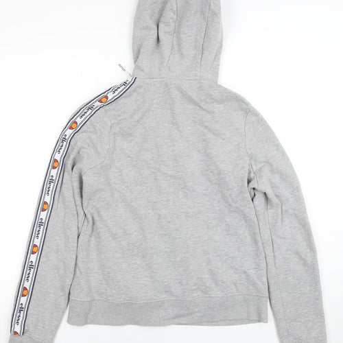Ellesse Womens Grey Full Zip Hoodie UK 12 Logo Tape Detail