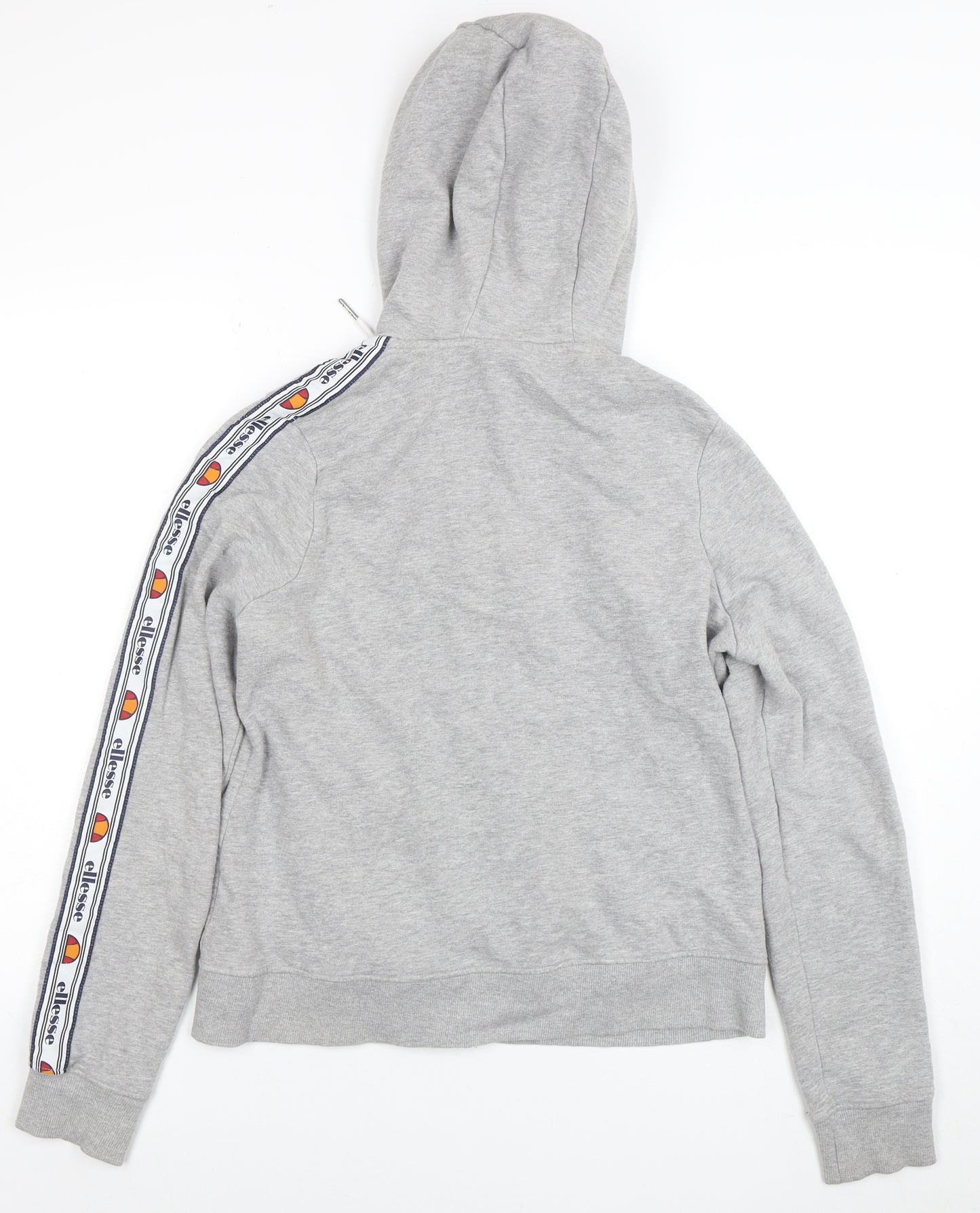 Ellesse Womens Grey Full Zip Hoodie UK 12 Logo Tape Detail