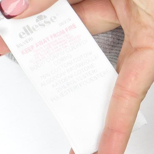 Ellesse Womens Grey Full Zip Hoodie UK 12 Logo Tape Detail