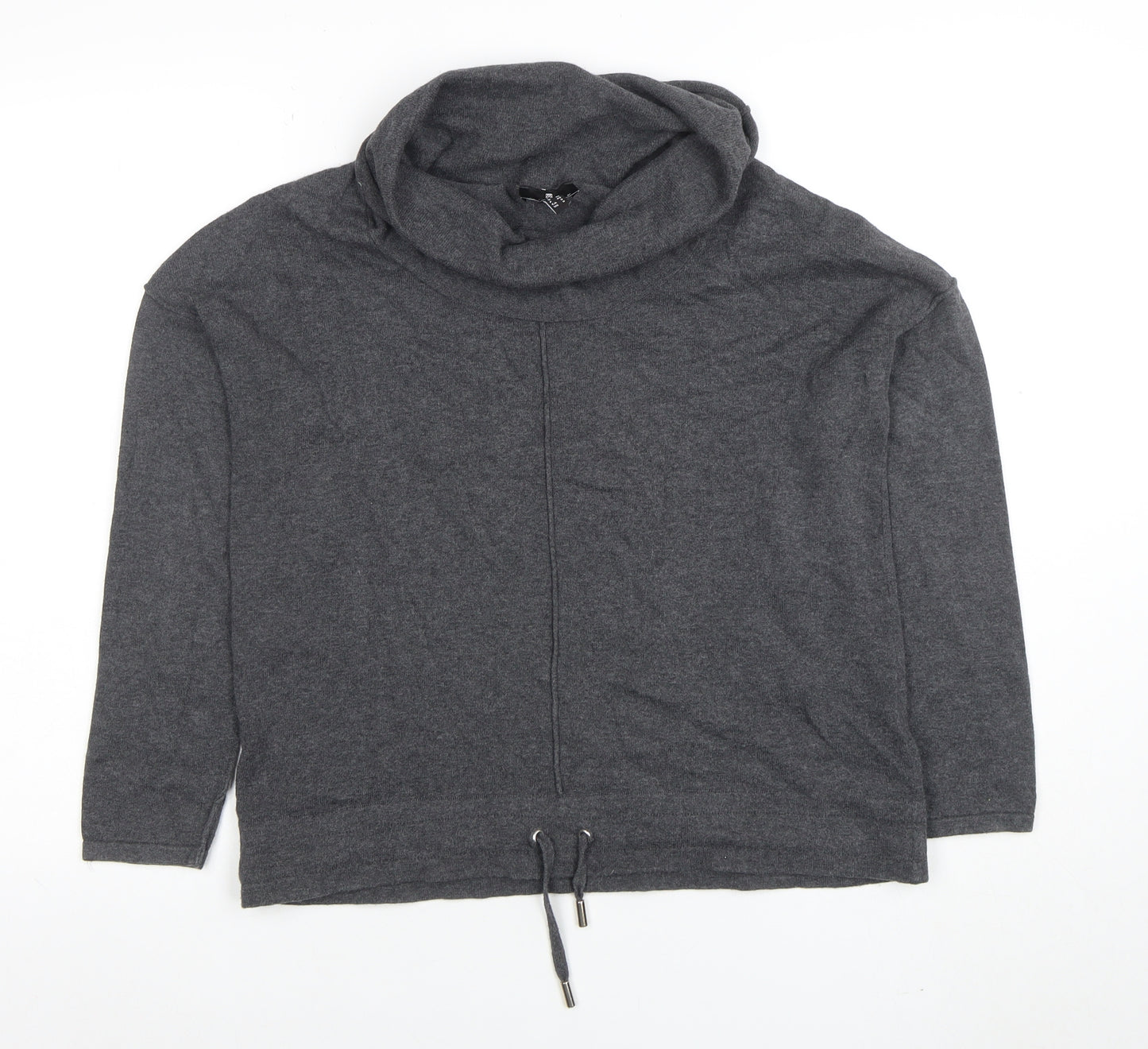 Marble Women’s Grey Cowl Neck Pullover Sweatshirt Size S 100% Cotton