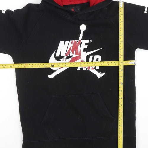 Nike Air Jordan Boys Black Pullover Hoodie 12-13 Years Graphic Print
