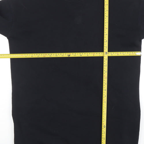 Mint Velvet Women's Black Longline Sweatshirt Dress Size M Zip Detail