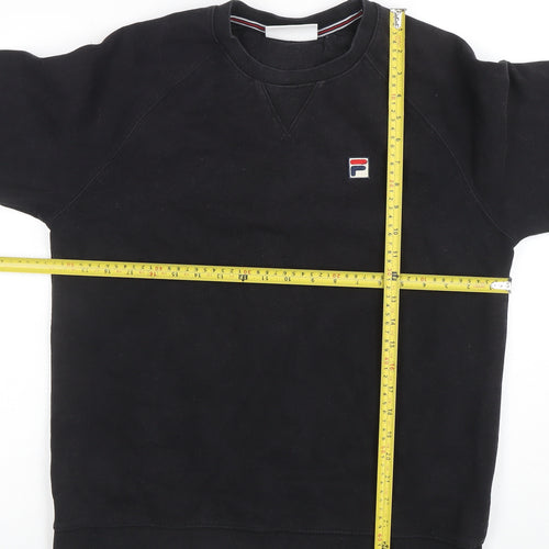 FILA Men's Black Crew Neck Pullover Sweatshirt L Regular Fit
