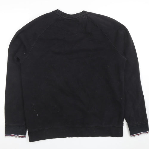 FILA Men's Black Crew Neck Pullover Sweatshirt L Regular Fit