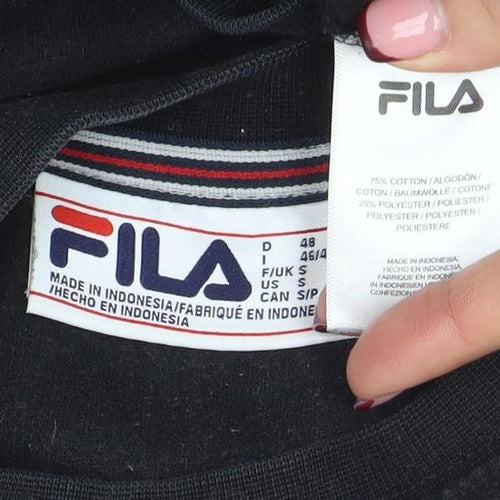 FILA Men's Black Crew Neck Pullover Sweatshirt L Regular Fit