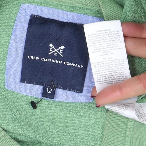 Crew Clothing Company Women Green Cotton Sweatshirt Size 12