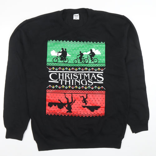 Martes Men’s Black XL Christmas Graphic Pullover Sweatshirt