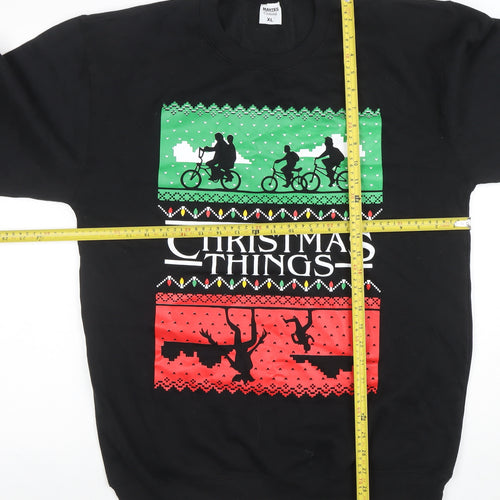 Martes Men’s Black XL Christmas Graphic Pullover Sweatshirt